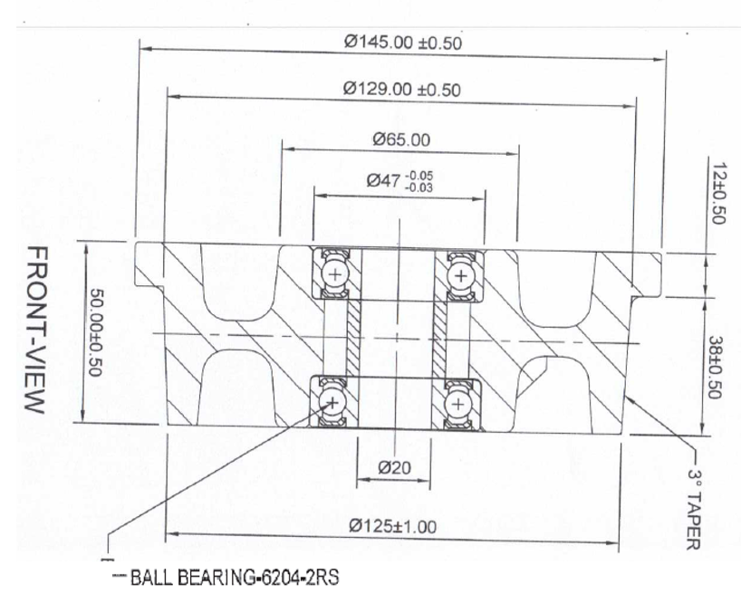 Flanged גלגל "5 יציקת ברזל למסילה