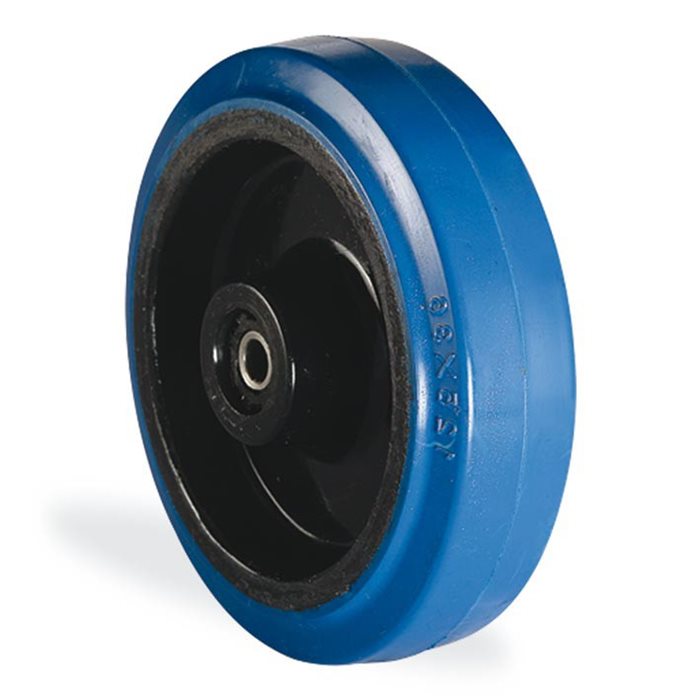 גליל/גלגל "8 גומי כחול 200X50 מיסב BALL BEARING לעומס 400 ק"ג