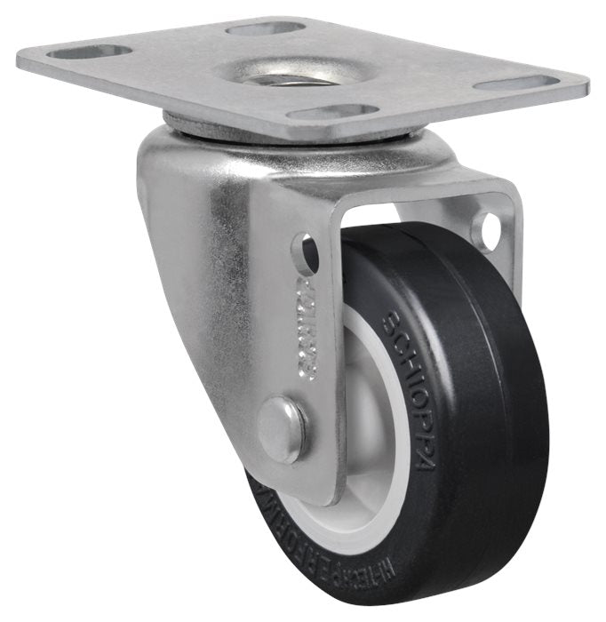 גלגל 50MM ניילון פוליאוריטאן פלטה מסתובבת לעומס 50 ק"ג