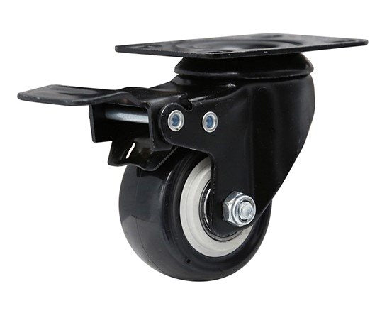 גלגל 65MM PVC פלטה מסתובבת + מעצור לעומס 90 ק"ג