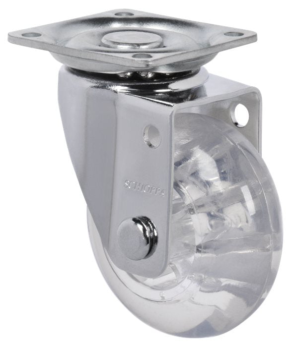 גלגל "2 סיליקון שקוף פלטה מסתובבת + מעצור לעומס 50 ק"ג