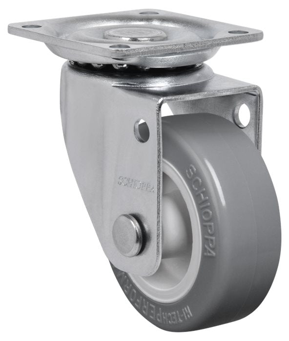 גלגל "2 PVC פלטה מסתובבת + מעצור לעומס 50 ק"ג