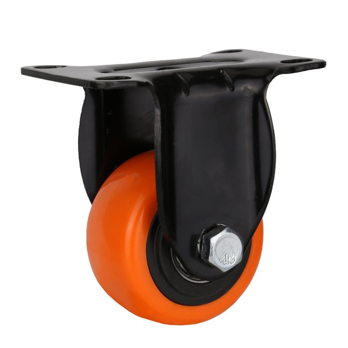 גלגל 50MM PU פלטה מסתובבת + מעצור לעומס 50 ק"ג