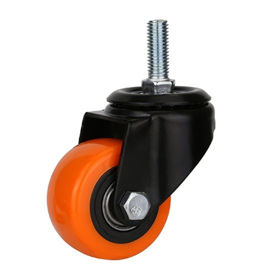 גלגל 65MM PU פלטה מסתובבת + מעצור לעומס 90 ק"ג