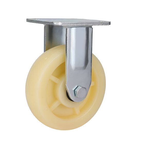 גלגל "8 ניילון PP פלטה קבועה לעומס 400 ק"ג מיסב BALL BEARING כפול