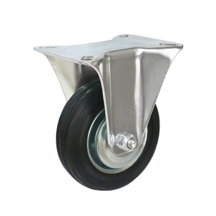 גלגל "5 גומי שחור פלטה קבועה לעומס 100 ק"ג