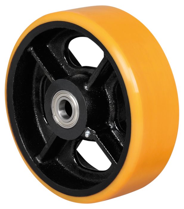 גליל "12 יציקת ברזל מגופר PU לעומס 2,000 ק"ג