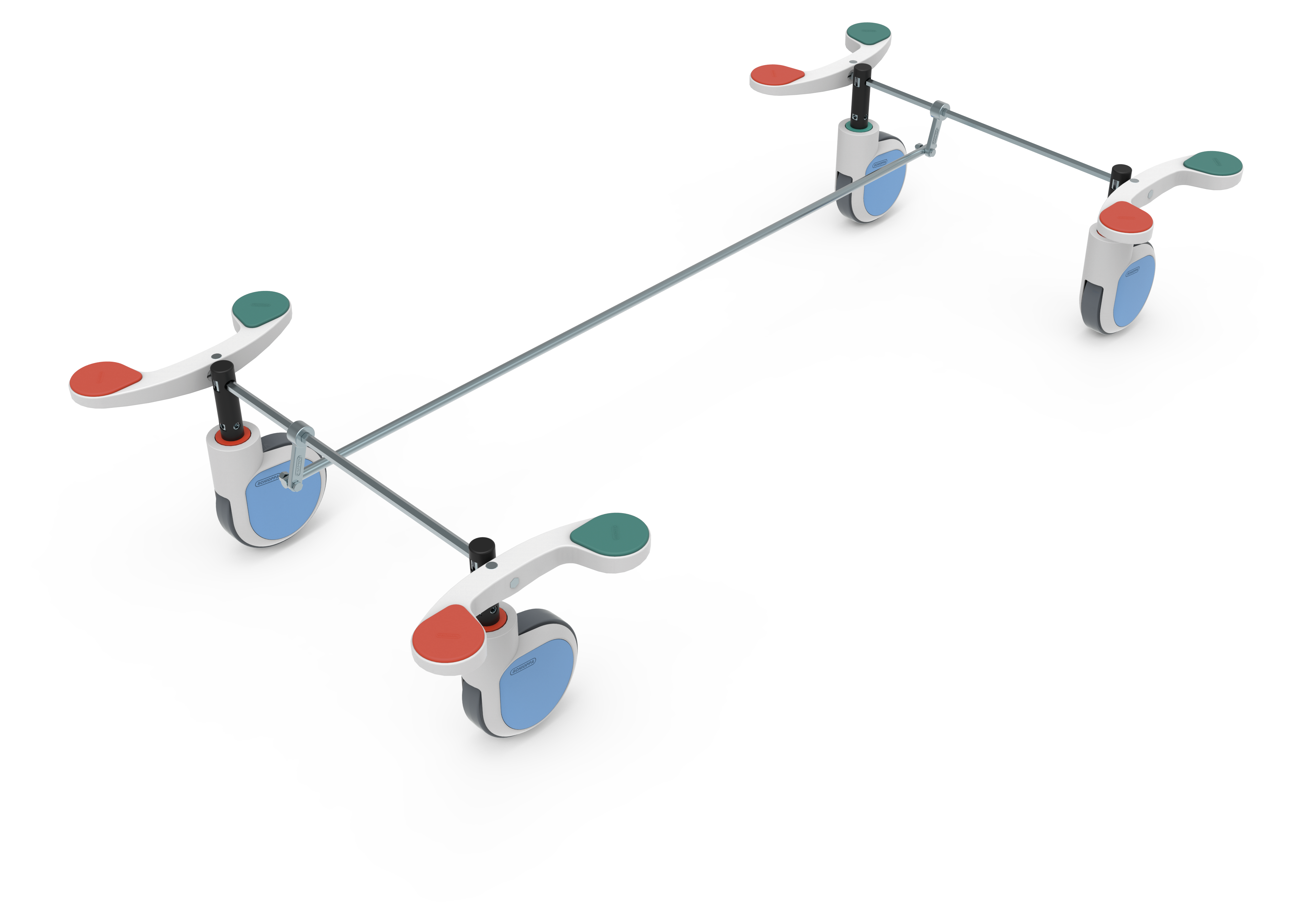גלגל "8 כפול למיטה רפואית Directional/Total Lock