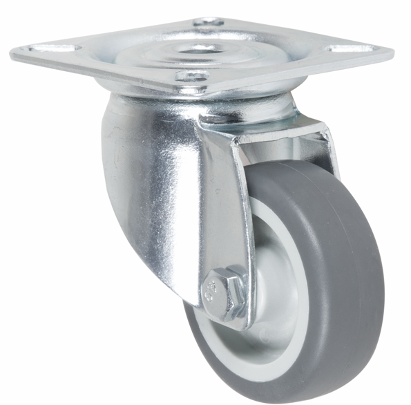 גלגל "2 גומי אפור TPR פלטה מסתובבת לעומס 50 ק"ג