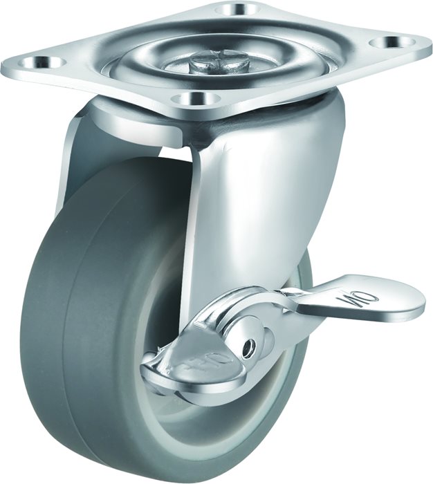 גלגל 38MM גומי פלטה מסתובבת + מעצור לעומס 28 ק"ג