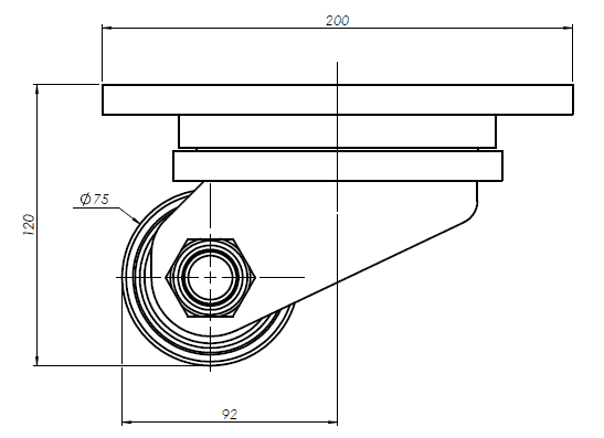 פרויקט גלגל כפול 75MM יציקת ברזל לעומס 2 טון