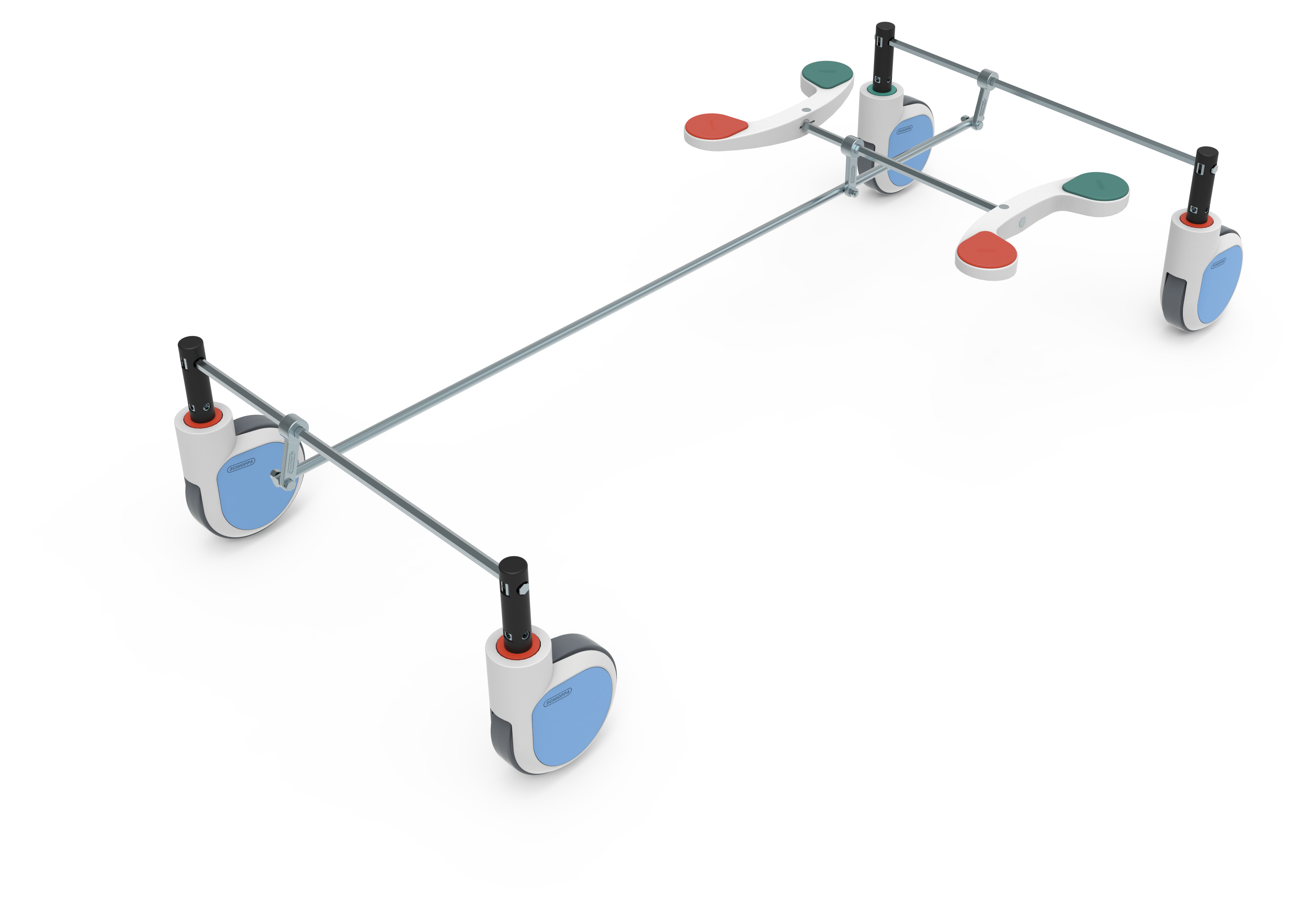 גלגל "6 כפול למיטה רפואית Directional/Total Lock